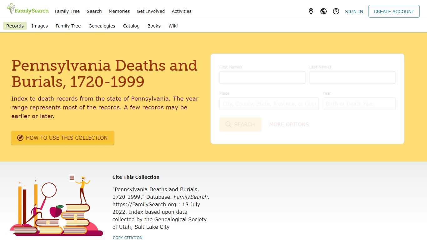 Pennsylvania Deaths and Burials, 1720-1999 • FamilySearch